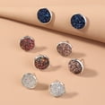 thumbnail image 2 of Japanese and Korean ins resin simple wild earrings niche light luxury round colorful crystal cluster 4-piece earrings, 2 of 2