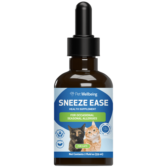 Pet Wellbeing Cat Allergy Remedy - Sneeze Ease (Nettle-Eyebright Gold) 2oz