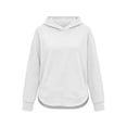 thumbnail image 6 of Long Sleeve Pullover Sweatshirt for Women Solid Drawstring Hoodie Front Kangaroo Pocket Curved High Low Hem Loose Spring Fall Winter Casual Tops, 6 of 6