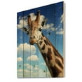 thumbnail image 2 of Designart 'A Giraffe On A Blue Sky Portrait' Farmhouse Print on Natural Pine Wood, 2 of 5