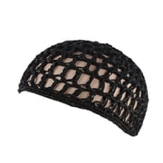 MODANU 3 Pcs Black Hair Nets Cap Sleeping Hairnet Snoods Wrap Bonnets Long Straight Curl Wig Head Protector Mesh Wrapping Crochet Wave Cook Hats Bun Lift Strap Weaving Sew for Women Ballet
