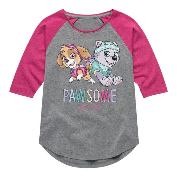 Paw Patrol - Pawsome Friends - Toddler And Youth Girls Raglan Graphic T-Shirt