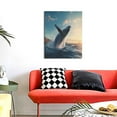 thumbnail image 4 of KLL Dancing Whale Print Canvas Wall Art, Canvas Painting Prints Canvas Art Wall Decor Home Decoration for Living Room Bedroom Office, 4 of 6