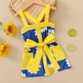 thumbnail image 4 of Uccdo 12M-5T Toddler Baby Girls Summer Boho Dresses, Little Girls Casual Sunflower Floral Print Belted A Line Dress With Pockets, 4 of 7