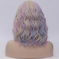 thumbnail image 5 of Unique Bargains Human Hair Wigs for Lady 14" Highlight Curly Wig with Wig Cap Blue Purple Multicolor Highlight, 5 of 6