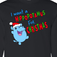 thumbnail image 4 of Inktastic I Want a Hippopotamus for Christmas Cute Stuffed Hippo Long Sleeve T-Shirt, 4 of 5