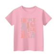 thumbnail image 4 of WTOBBY Summer Children's Round Neck Casual Short Sleeve T-Shirt Top "IN MY BIG SISTER ERA" - Girls Top for Play, School, and Pride,Pink 130, 4 of 4
