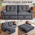 thumbnail image 2 of Leumius 77" Convertible Sofa Bed,2-in-1 Cloud Loveseat Sleeper Sofa with Steel Frame & USB, Chenille Pull Out Bed for Living Room/Bedroom/Apartment,Grey, 2 of 8