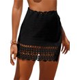 thumbnail image 2 of Womens Crochet Cover Up Skirt Knitted Mini Short Beach Cover Ups Summer Swim Bikini Coverups, 2 of 10