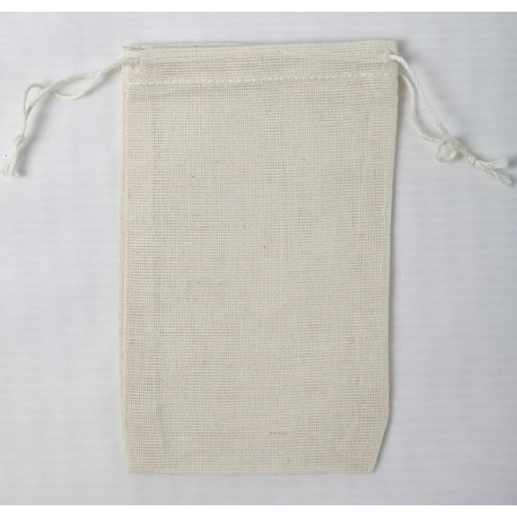 Cotton Muslin Bags 3x5 double drawstring set of 25