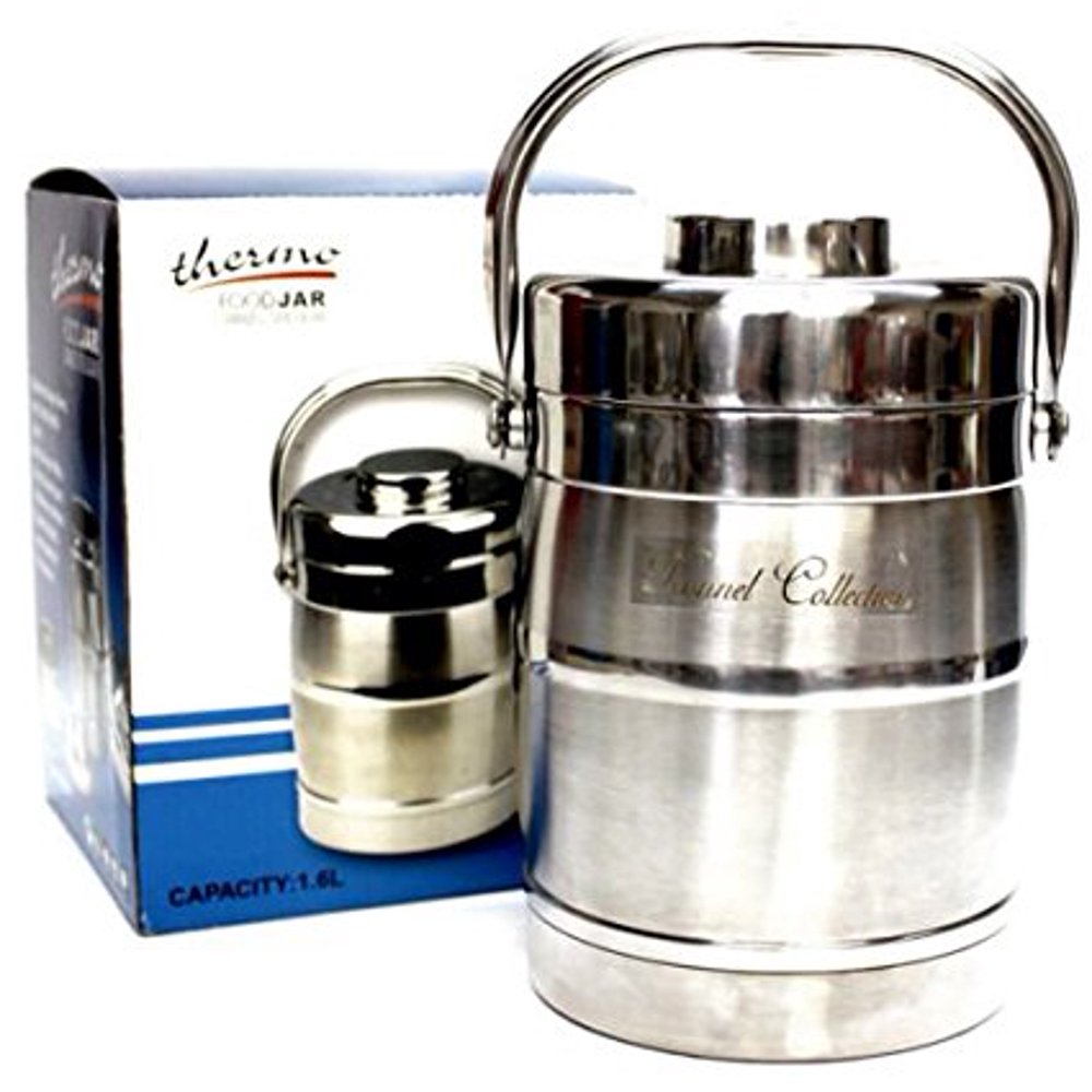 Stainless Steel Food Jug Flask Jar Wide Mouth Thermos 54.1 Fl Oz W/2