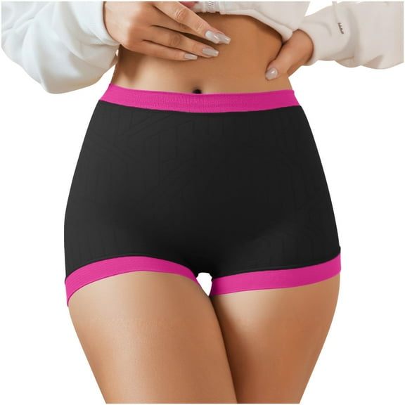 Wyobmus Womens Underwear Ladies Soft Boy Shorts Cotton Moisture-Wicking Running Boxer Shorts Stretch Waistband Everyday Wear Panties A-Hot Pink