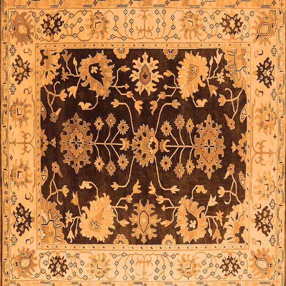 Ahgly Company Indoor Square Oriental Orange Industrial Area Rugs, 3' Square