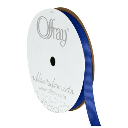 Offray Ribbon  Century Blue 3/8 inch Grosgrain Polyester Ribbon  18 feet