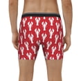 thumbnail image 4 of Salouo Cartoon Lobster Pattern Men's Boxer Briefs, Soft & Breathable Underwear Elastic Waistband Briefs for Men,1-Pack, 4 of 7