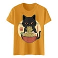 thumbnail image 5 of Womens Anime Cat Ramen Graphic T-Shirts Japanese Funny Graphic Short Sleeve Tees Kawaii Cat Anime Gifts Tops, 5 of 5