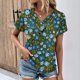 thumbnail image 2 of Tops de Algodón para Mujeres Cuello en V Moda Casual Manga Corta Primavera Verano Top para el Hogar Y Diario, 2 of 6