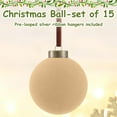 thumbnail image 3 of 15 Pcs Velvet Christmas Balls Bulk Flocked Christmas Tree Ball Ornaments Plastic Xmas Decorative Hanging Ornaments(Light Khaki,3.15 Inch), 3 of 12
