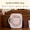 thumbnail image 6 of ZUXONGSY Pink Cross Lily Print Bible Cover for Women Quilted Bible Bag Large ChuZU Bag with Handle Christian Gift for Daily Use, 6 of 7