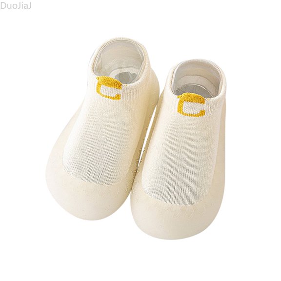 DuoJiaJ Infant Boys Girls Socks Shoes Toddler Fleece WarmThe Floor Socks Non Slip Prewalker Shoes Baby Sneakers For Walking Size 5,Beige