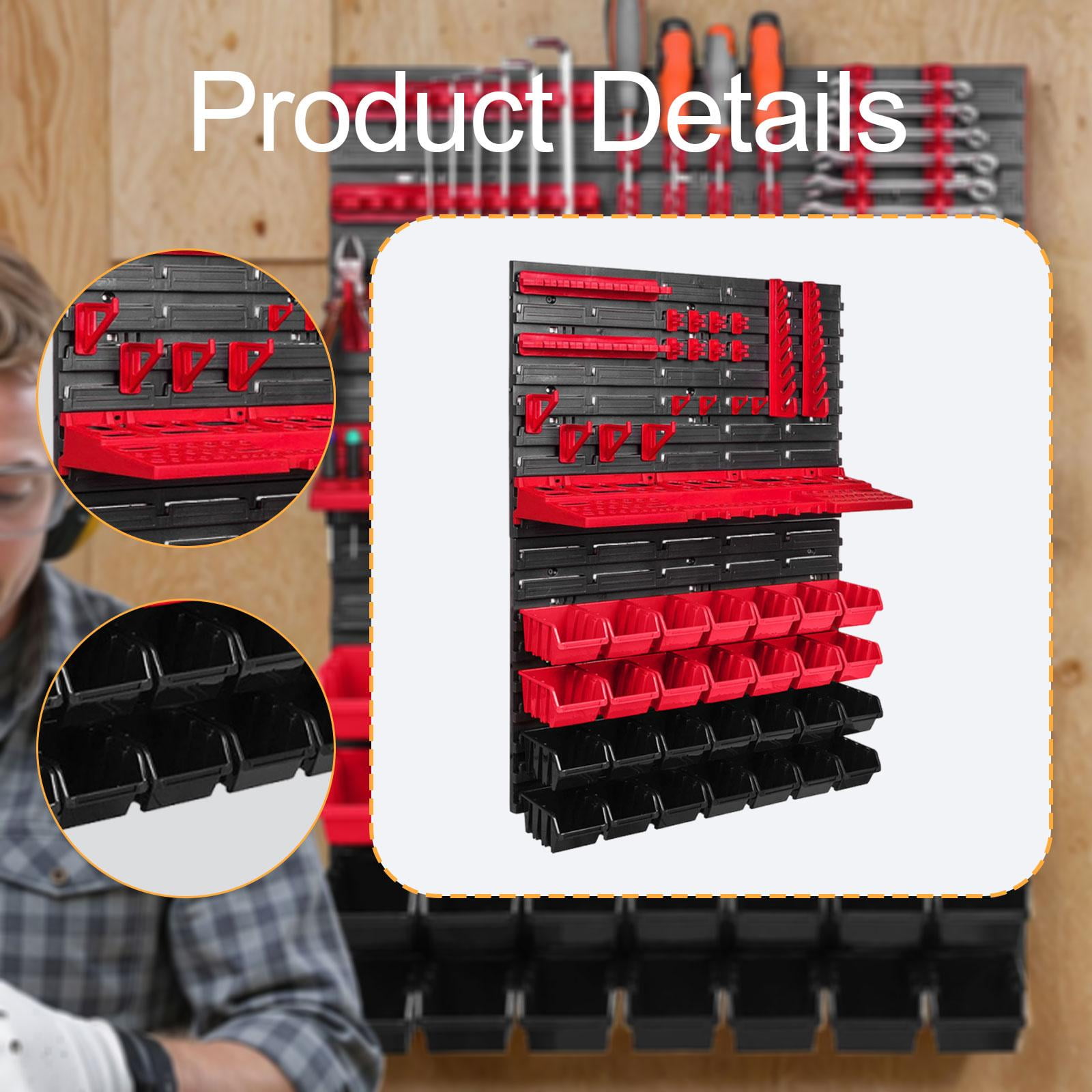 simhoa Set of 49 Wall-mounted Tool Organizers for Garage, Multi-purpose, Practical And Convenient for Organizing Tools in Workshops And Shops.