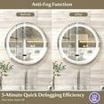 thumbnail image 6 of YYAo Wall Mounted Mirror, Wall Mirror,Anti-Fog Round Led Bathroom Mirror with 3 Color LED Lights-S, 6 of 7