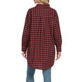 thumbnail image 5 of Cueply Womens Flannel Shirts Plaid Shacket Long Sleeve Button Down Collared Jacket Coats with Pockets, 5 of 6