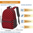 thumbnail image 3 of Red and Black Checkered Pattern 17" School Backpacks for Teens,Waterproof Oxford Fabric,S-Shape Padded Straps for School,Travel,Hiking,Camping, 3 of 6