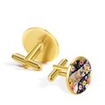 thumbnail image 3 of PhooArto Men's Classic Stainless Steel, Alpaca Daisy Pattern Cufflinks Business Wedding Shirts, Golden, 3 of 7
