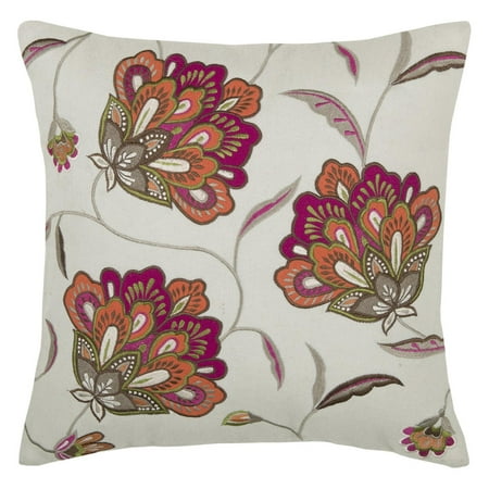 Rizzy Home floral18" x 18"Wool / Polyester decorative filled pillow