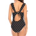 thumbnail image 3 of OUSITAID Swimsuit Women One Piece Bathing Suit For Women Plus Size Swimsuit For Women Print Monokini Tummy Control Swimwear Ruffled Lace Up Deep V Neck High Waisted Bathing Suits, 3 of 4