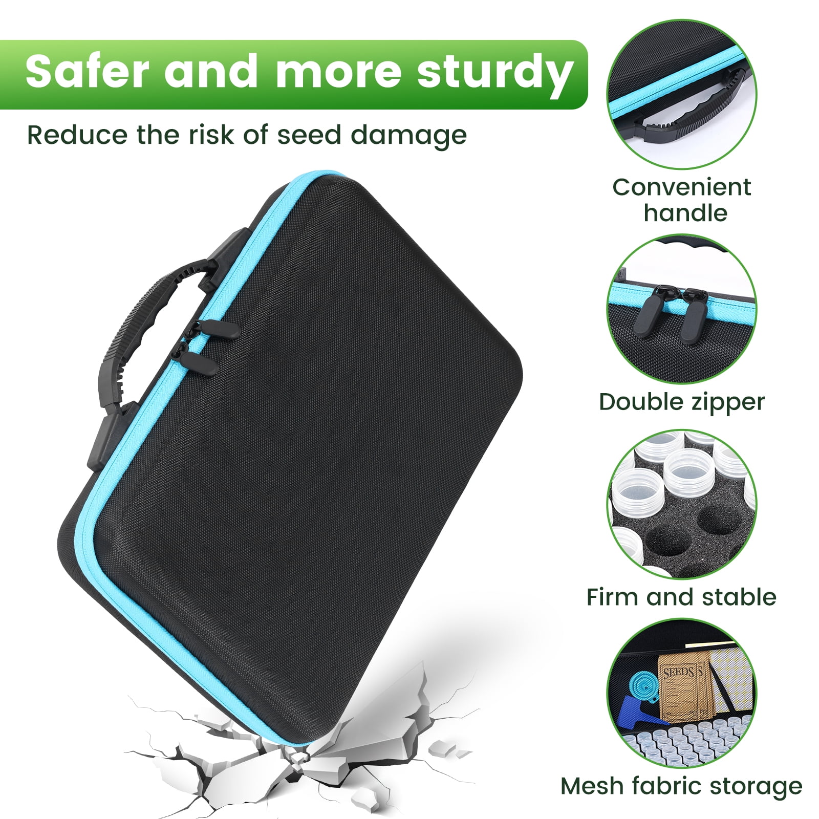 HKJUNFEI Seed Storage Box with 60 Slot Seed Saving Container Premium and Sturdy Garden Seed Storage Case for Gardening Lover Present