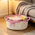 thumbnail image 3 of Tunhigl Cotton Rope Woven Storage Basket, Multi-Purpose Household Organizer Bin for Bedroom Living Room Sundries, 3 of 5