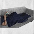 thumbnail image 5 of Abstract Soft Flannel Fleece Blanket, Print of Green Toned Bird Footprints Dark Colors Background Illustration, Cozy Plush for Indoor and Outdoor Use, 50" x 60", Navy Blue and Teal, by Ambesonne, 5 of 5