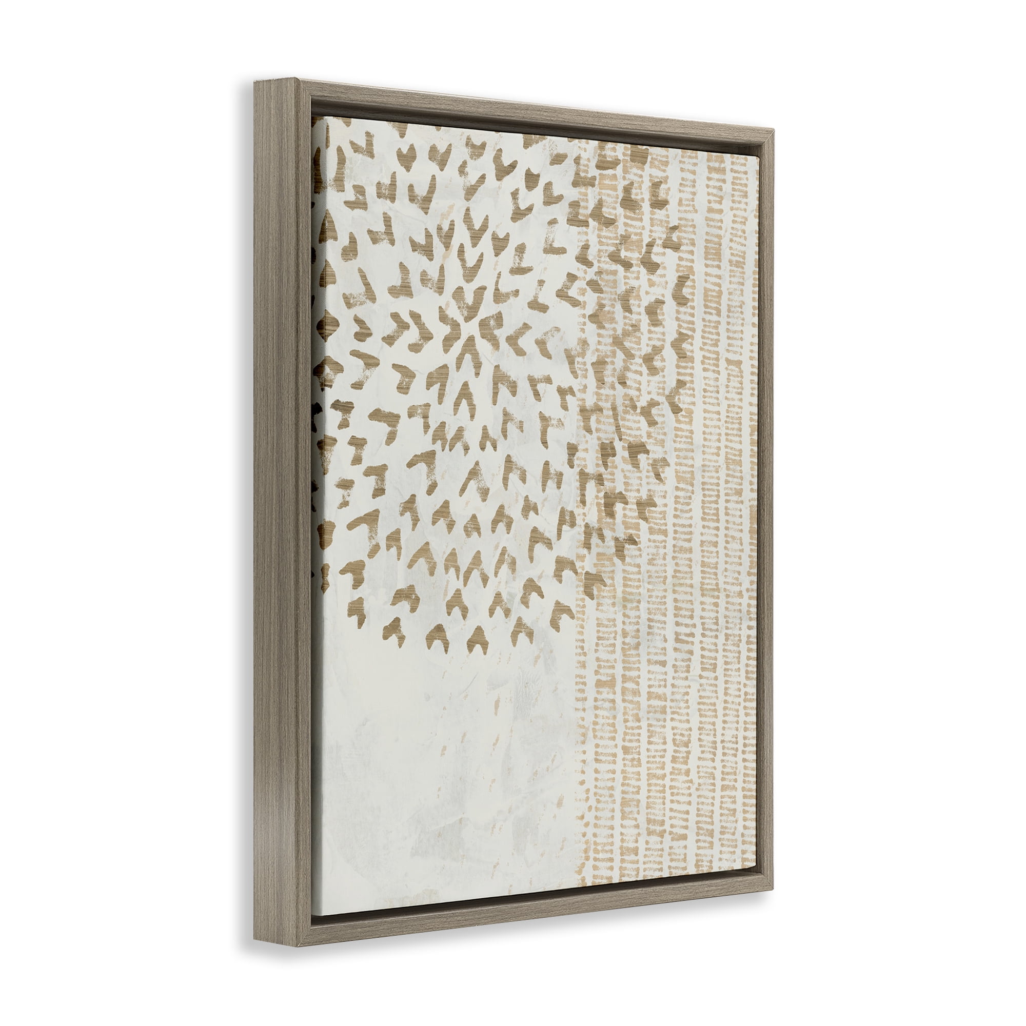 Stupell Industries Rustic Bohemian Patterns Abstract Painting Brown Floater Framed Canvas Art Print Wall Art, 25 x 31