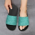 thumbnail image 6 of GZHJMY Stylish Slides for Women Men, Teal Green Or Turquoise and Aqua Glitter Sparkle Background Soft Flexible Slip-on Sandals Slippers, 6 of 7