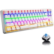 60% Mechanical Gaming Keyboard,Ultra-Compact Rainbow Backlit Keyboard Bluetooth 4.0 Tepy C Wired/Wireless Blue Switches
