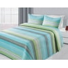 3-Piece Reversible Quilted Printed Bedspread Coverlet Turquoise Elegance - Full Size