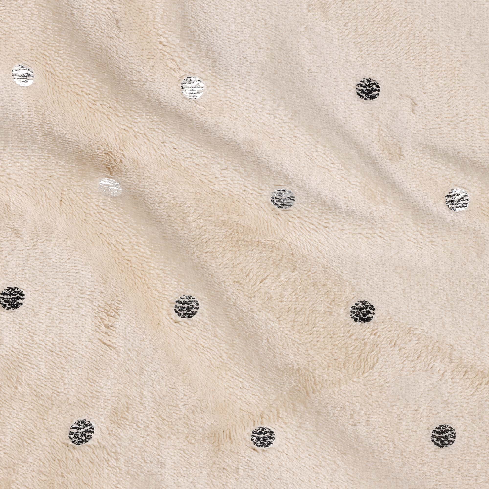 Superior Fleece Plush Fluffy Soft Blanket, Polka Dot Linen, Throw XL