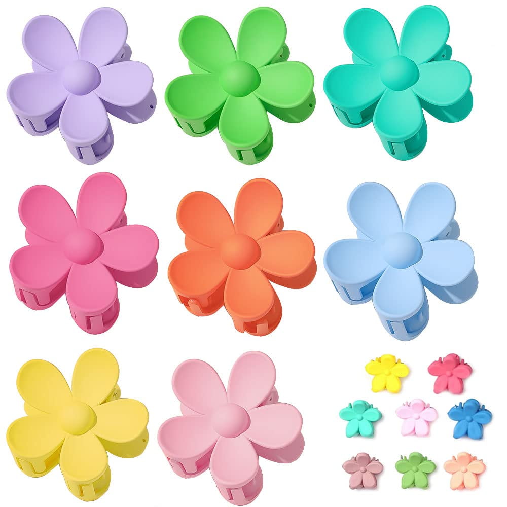 8 PCS Hair Clips Flower Claw Clips Hair Accessories for Women Large