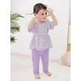 thumbnail image 2 of CARETOO Toddler Girl Casual Clothes Outfits Stripe Tops Pants Cotton Fabric 2pcs 2T 5T Girl Clothing, 2 of 9