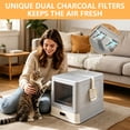 thumbnail image 6 of iFaveorr Enclosed Stainless Steel Cat Litter Box with Lid & Drawer Design for Indoor All Lifestyles Cats, Metal Covered Cat Litter Box, Baffles for Anti-Leakag, with Litter Scoop & Litter Mat, 6 of 7
