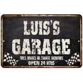 thumbnail image 1 of LUIS'S Garage Black Grunge Sign 8 x 12 Matte Finish Metal 108120005084, 1 of 1
