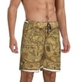 thumbnail image 2 of Naloa World Map1 Men's Short Pajama Pants, Lounge Comfort Shorts with Elasticized Waistband and Side Pockets - Small, 2 of 9