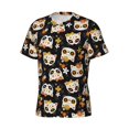 thumbnail image 5 of Vsdgher Flower Fox Print Men's Dry Fit Mesh Athletic Shirts Moisture Wicking Tennis T-Shirt Tops, 5 of 9