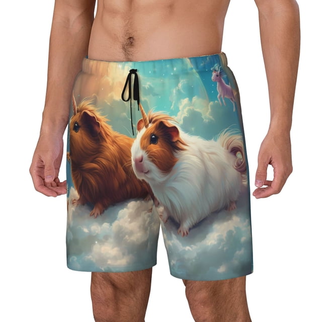 Fotbe Cloud Guinea Pig Traje de Baño para Hombre – Shorts de Natación de Secado Rápido con Forro y Bolsillos-XX-Large