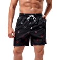 thumbnail image 1 of Traje de baño floral para hombre, secado rápido, con cordón, pantalones cortos de playa Negro - M Negro - M Xishao ropa, 1 of 2