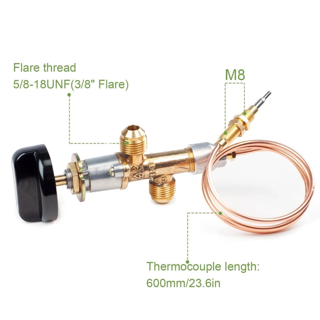 Sinyiin 5Pieces Gas Control Valves and Electrode Igniter Set Metal Texture for Fire Pits