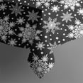 thumbnail image 5 of Black Christmas Snowflake Pattern Square Tablecloth,Waterproof Square Table Cover,Wipeable Spillproof Washable Table Cover for Home Kitchen Party Decor 60"x60"(152x152cm), 5 of 6