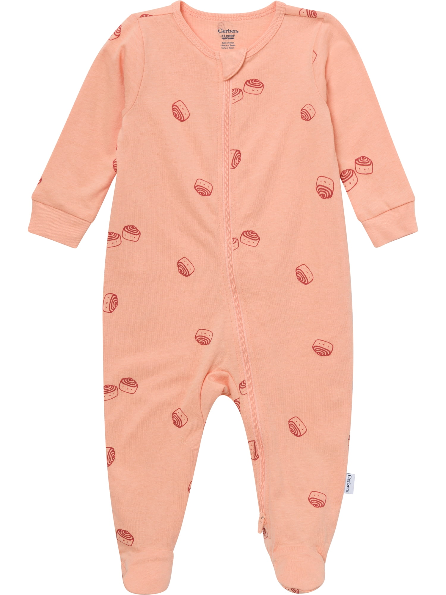 Gerber Baby Neutral Sleep N´ Play 2-Way Zipper Footed Pajamas, 4-Pack, Sizes, Newborn - 6/9 Months